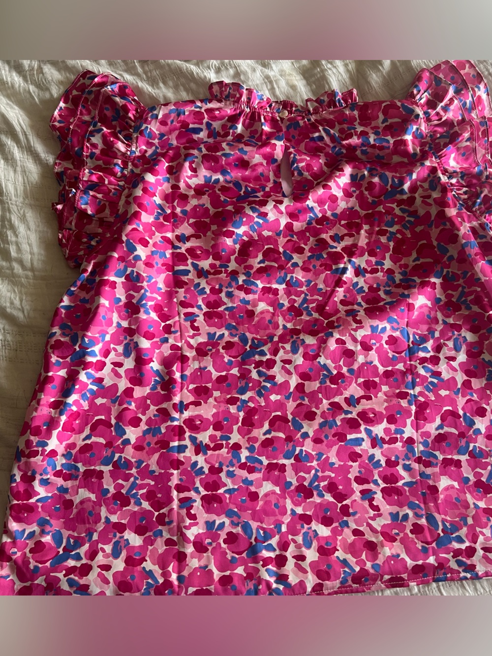PINCH Pink Floral Ruffle Top - Picture 3 of 6